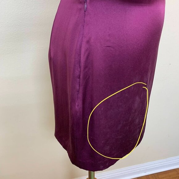 The Sei X REVOLVE Asymmetrical Draped Mini Silk Charmeuse Dress Sz 0 in Plum - Picture 10 of 10